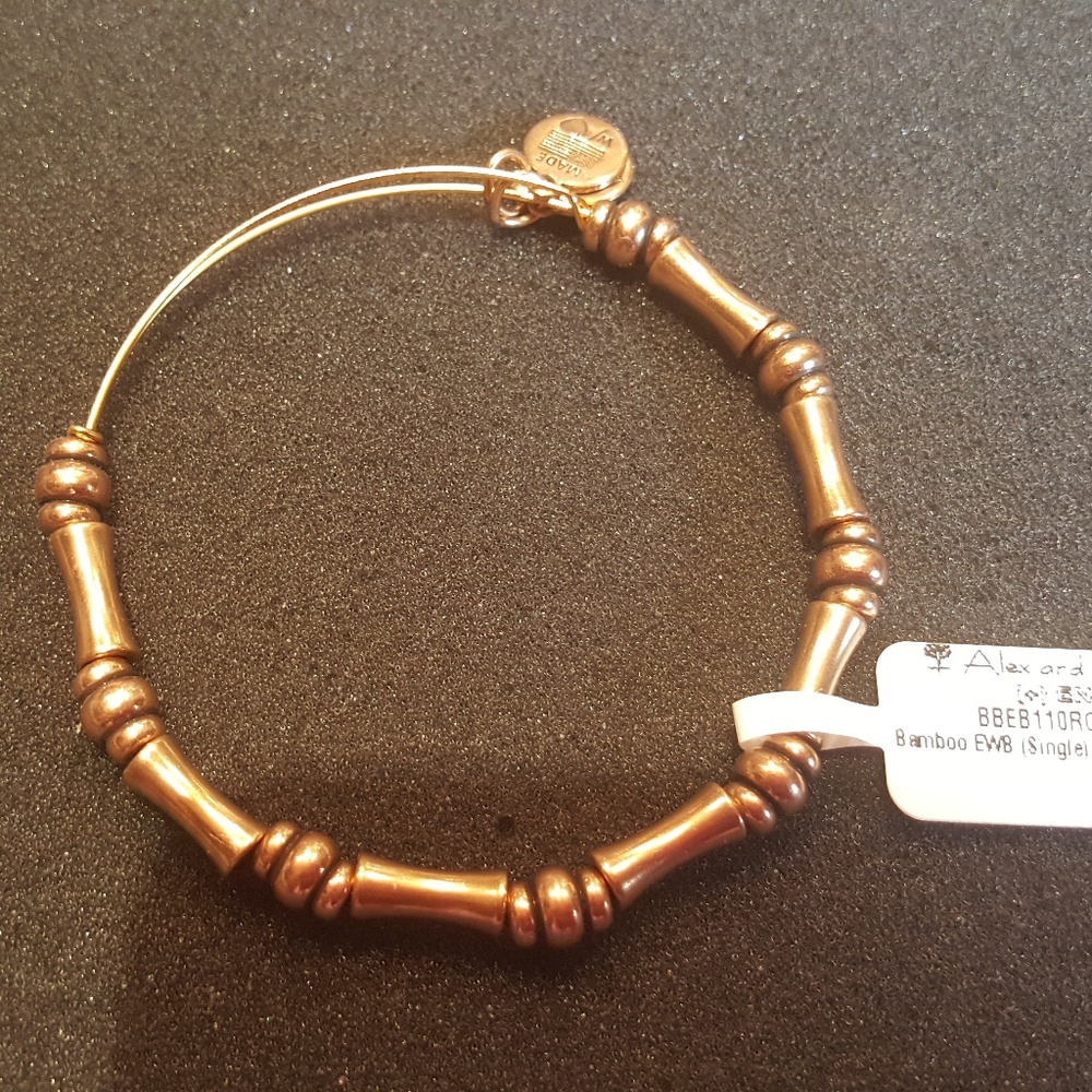Alex and Ani NWT Gold Tone Russian Bamboo Bangle